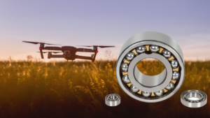 precision bearings & a drone flying in agricultural field